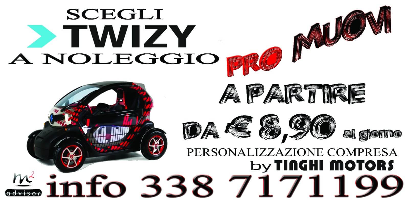 Scegli Twizy a Noleggio Pro muovi a partire da € 8,90 al Giorno.